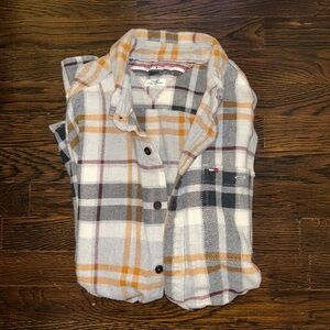 Tommy Hilfiger Custom Fit Coupe Sun Mesure Plaid Flannel button-up, Men’s Large